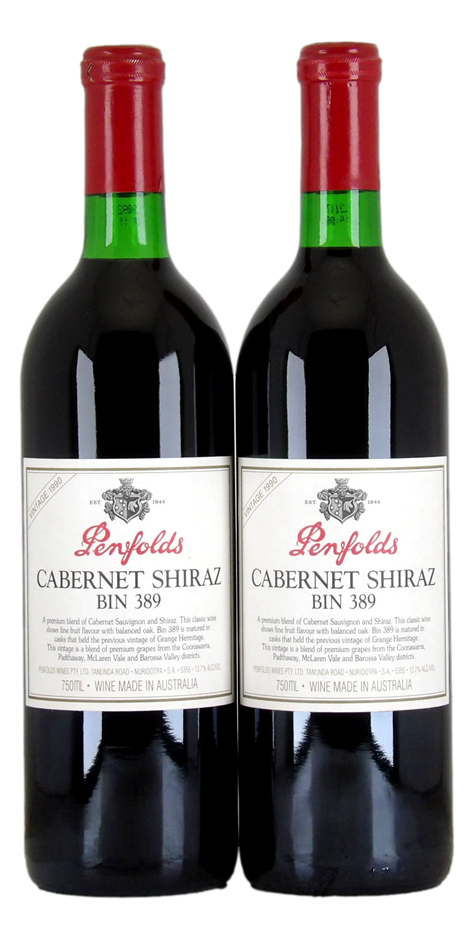 PENFOLDS Bin 389 Cabernet Shiraz 1990 (2x 750mL), South Australia. 5* Prov