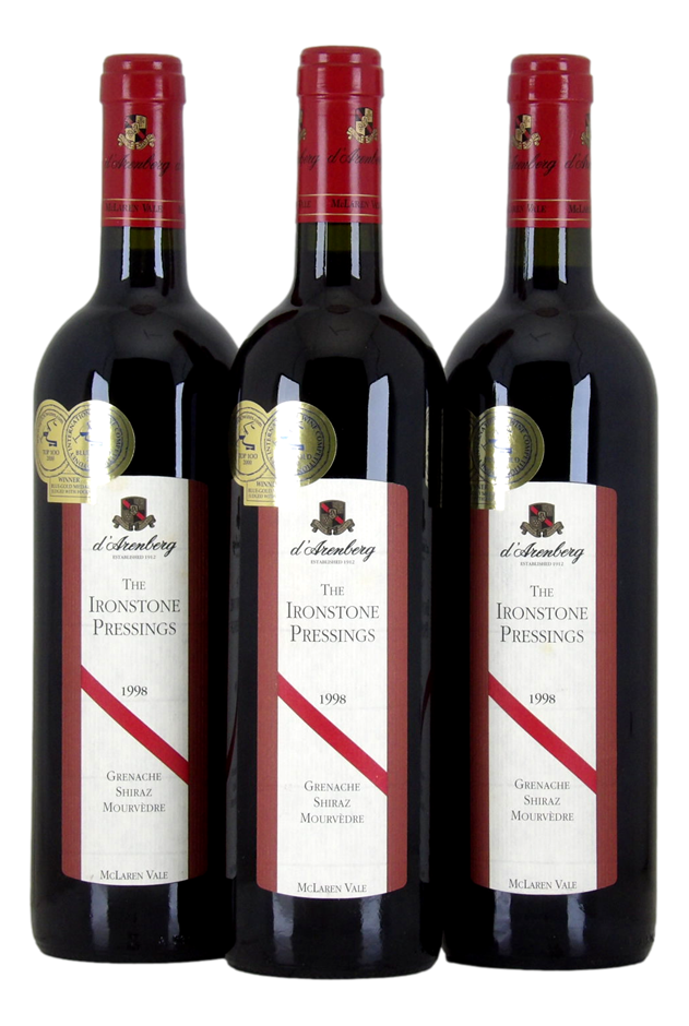D'ARENBERG WINES The Ironstone Pressings GSM 1998 (3x 750mL) 5* Prov