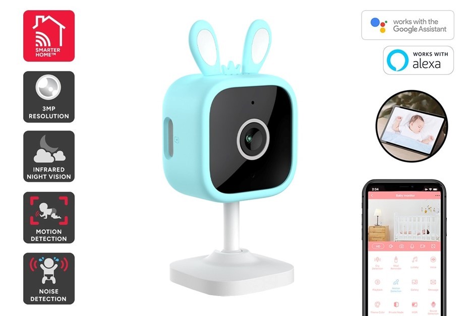 Kogan SmarterHome™ 3MP Smart Baby Monitor Security Camera