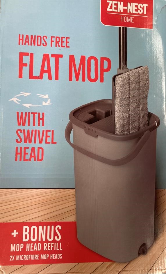 3 x ZEN-NEST Hands Free Flat Mop w/ Swivel Head. NB: Not in original packag