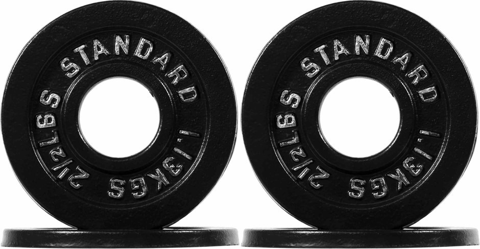 2 x BALANCEFROM Cast Iron 2.5lb Weight Plates (Pair) – 2" Center for Streng