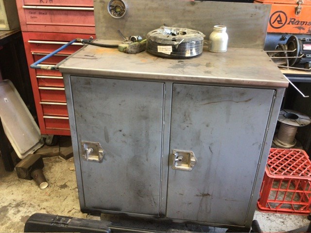 <p>Mobile Grey Cabinets x 2</p>