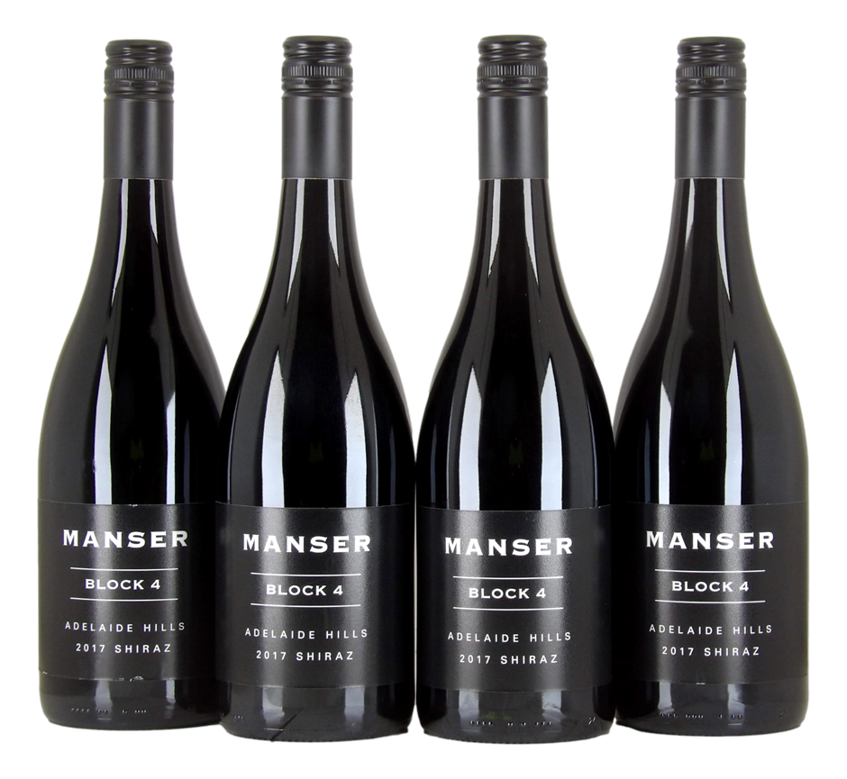 Manser Wines Block 4 Shiraz 2017 (4x 750mL), Adelaide Hills