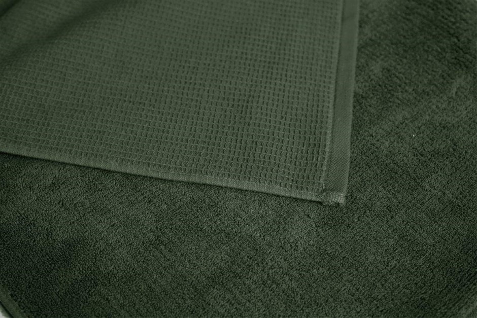 Luxe Dual-Texture Towel – Green (Qty x 2)