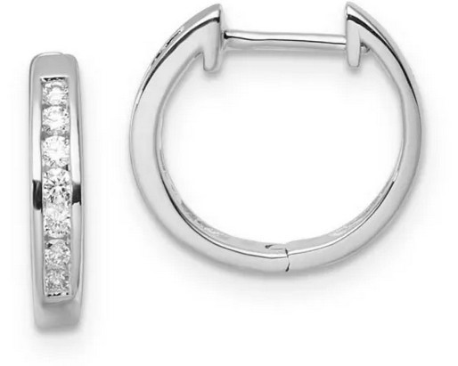 9K WHITE GOLD 0.25ct F VS LAB DIAMOND HUGGIE
