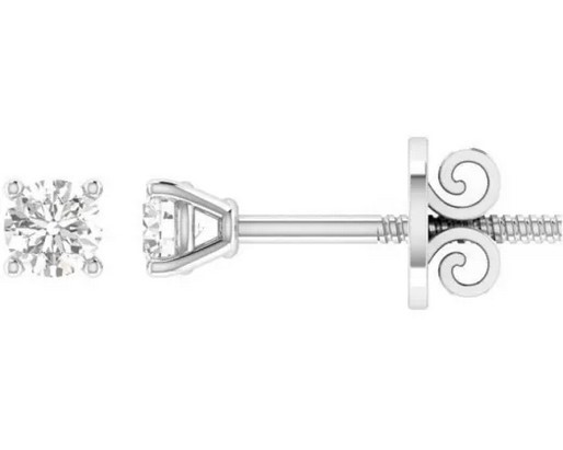 18K WHITE GOLD 1.00CT GH I1 DIAMOND 4 CLAW STUDS