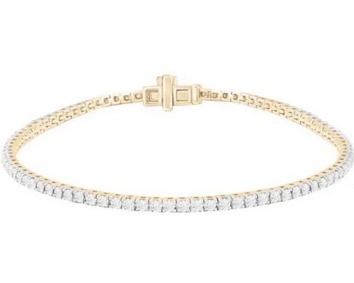 9K Yellow GOLD 2.00CT HI I1 DIAMOND Bracelet 18.5cm