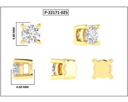 9K YELLOW GOLD ROUND 0.25CT HI I1 DIAMOND NECKLACE 40-50cm