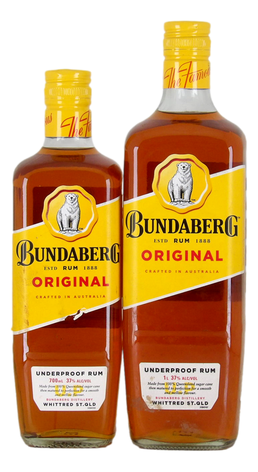 Bundaberg Original Underproof Rum (1x 700mL + 1x 1L) QLD