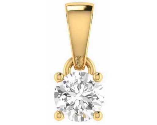 9k Yellow Gold 0.10ct Gh I1 Diamond 4 Claw Pendant