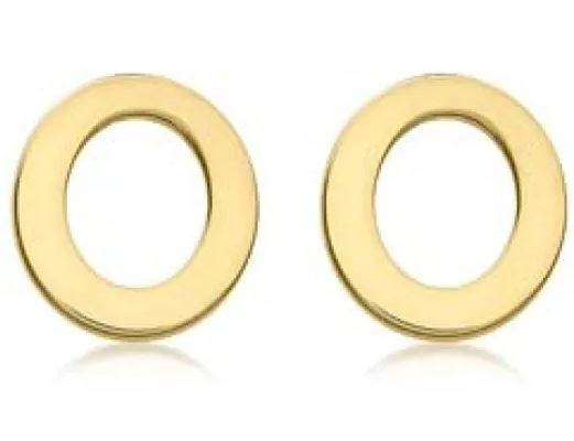 9K Yellow Gold MINI INITIAL 'O' STUD EARRINGS