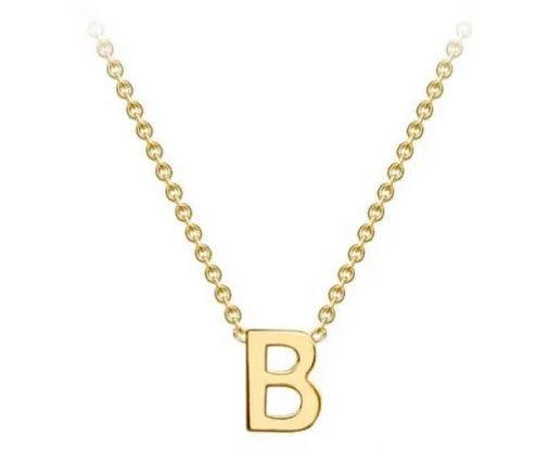 #1 9k Yellow Gold Initial 'B' Necklace 38+5cm