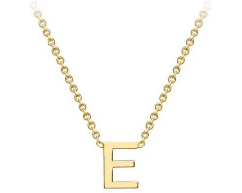 #1 9K YELLOW GOLD INITIAL 'E' NECKLACE 38+5cm