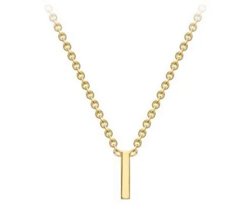 #1 9K YELLOW GOLD INITIAL 'I' NECKLACE 38+5cm