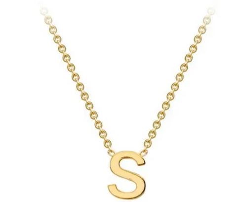 #1 9K YELLOW GOLD INITIAL 'S' NECKLACE 38+5cm