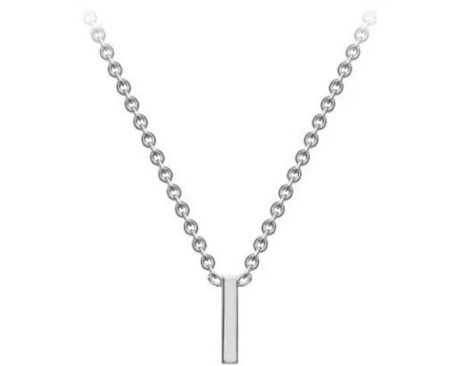#1 9k White Gold Initial 'I' Necklace 38+5cm