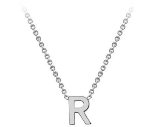 #1 9K WHITE GOLD INITIAL 'R' NECKLACE 38+5cm