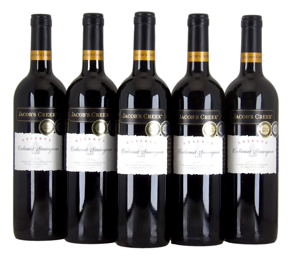 Jacob's Creek Reserve Cabernet Sauvignon 1998 (5x 750mL)