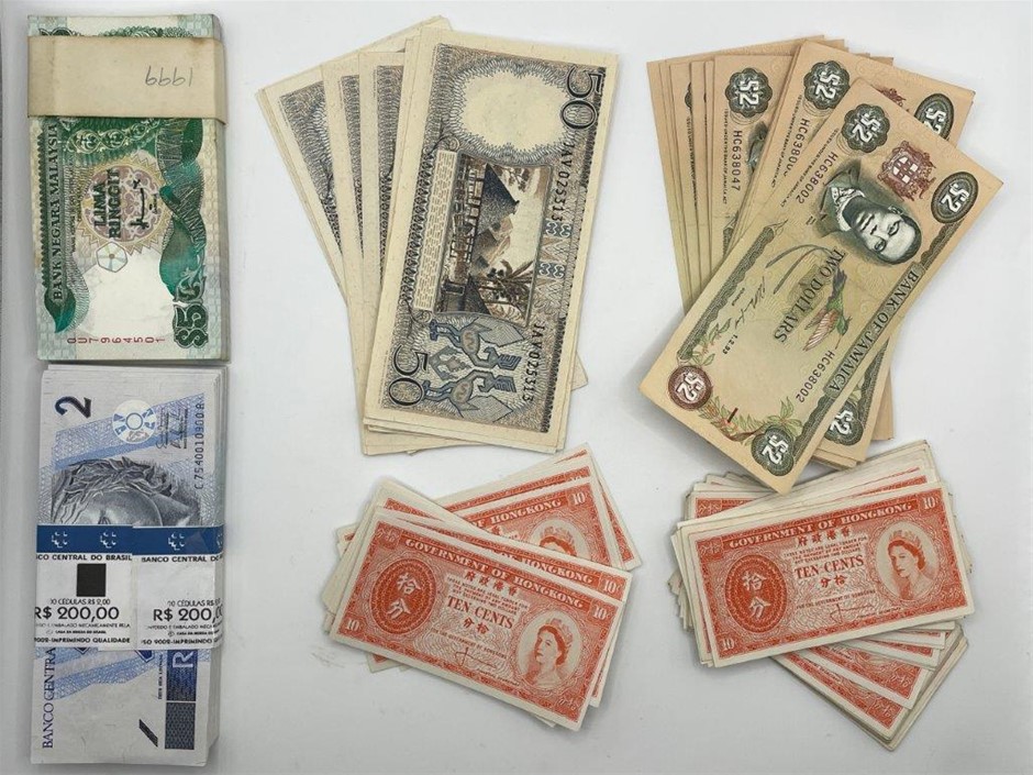 Approx 344 x World Paper Banknotes, Brazil, Jamaica, Asia C:1961-2009 ...