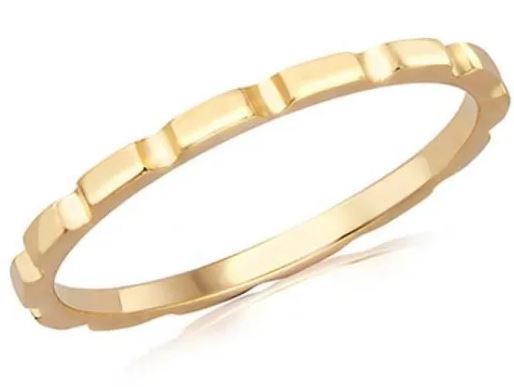 9K Yellow Gold BRICK STACKER RING