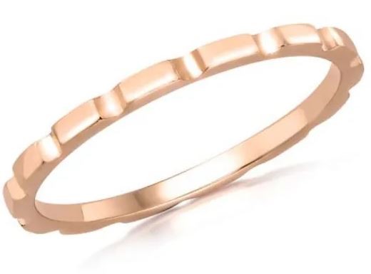 9k Rose Gold Brick Stacker Band