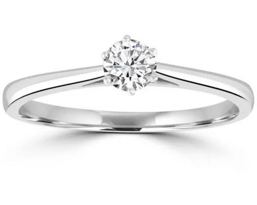 9K WHITE GOLD 0.25CT HI I1 DIAMOND RING