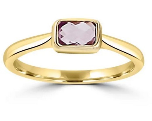 9K Yellow Gold FACETED AMETHYST RING