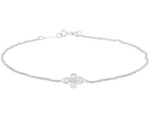 9k White Gold 0.15ct Hi I1 Diamond Bracelet 17+2c