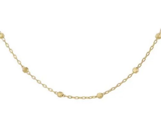 9k Yellow Gold Mop Heart Necklace 41-43cm