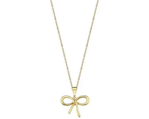 9k Yellow Gold Petite Bow Necklace 40-45cm