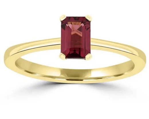 9K Yellow GOLD 0.12CT HI I1 DIAMOND RUBY RING