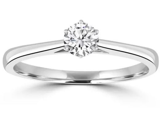 9K WHITE GOLD 0.33CT HI I1 DIAMOND RING