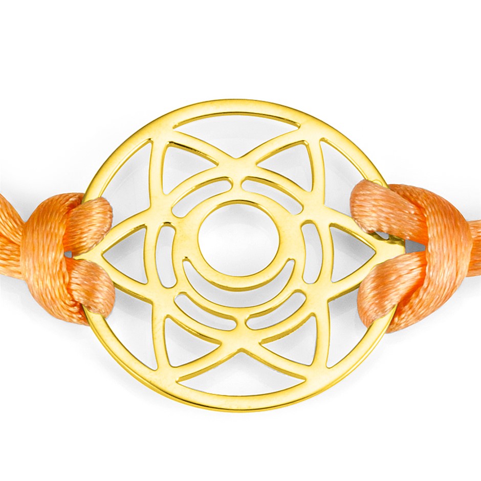 Solid 925 Sterling Silver & Gold Plated Chakra Bracelet - Sacral Chakra