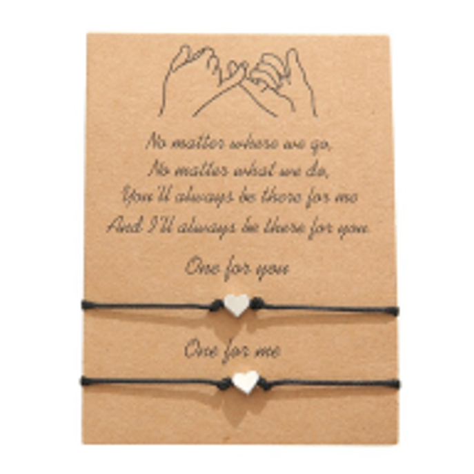 2 x Silver Love Heart Best friend Bracelets