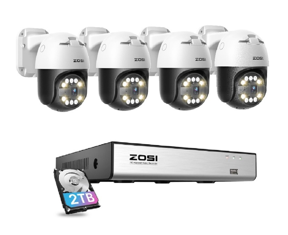 ZOSI 3K 5MP PoE Secuirty Camera System, 8 Channel CCTV DVR.  Buyers Note -