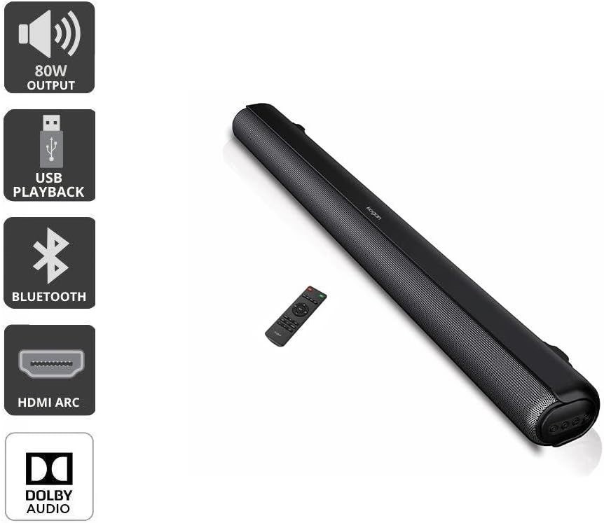 KOGAN 2.1 Channel 80W Dolby Soundbar with Built-in Subwoofer - KASBD80HA.