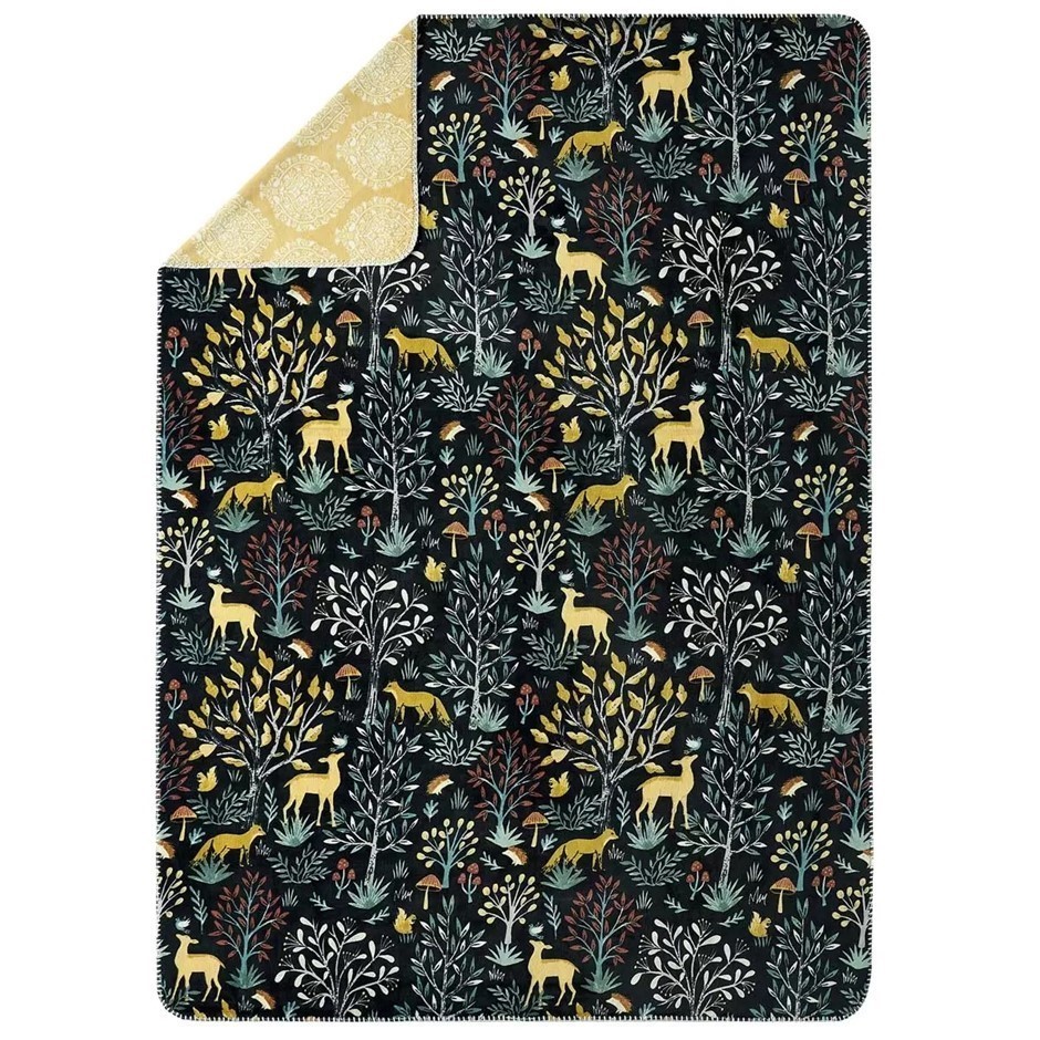 CASUAL LIVING Reversible Plush Throw 127 x 177cm, Woodland. NB: Not in orig