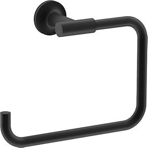KOHLER 14441-BL Purist Towel Ring, Towel Rings for Bathroom Wall, Wall-Moun