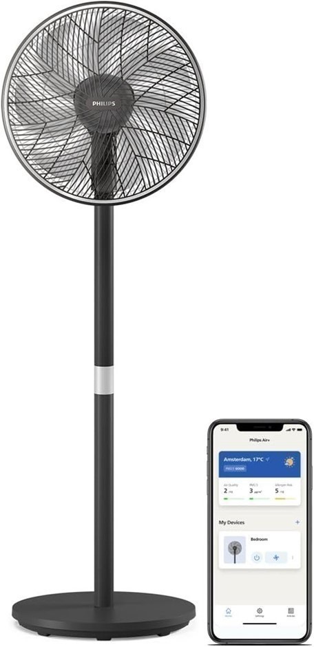 PHILIPS Smart Pedestal Fan Series 3000, Powerful & Ultra-Quiet with SilentW