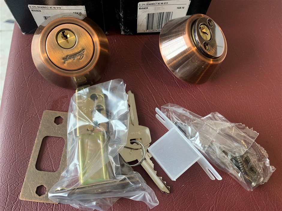 Gainsborough Double Cylinder Dead Bolts with Keys - Quantity 4