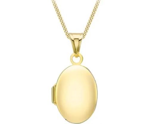 9K Yellow GOLD SMALL OVAL LOCKET