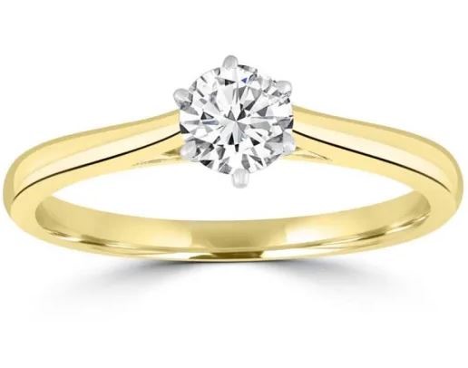 9K Yellow GOLD 0.50CT HI I1 DIAMOND RING