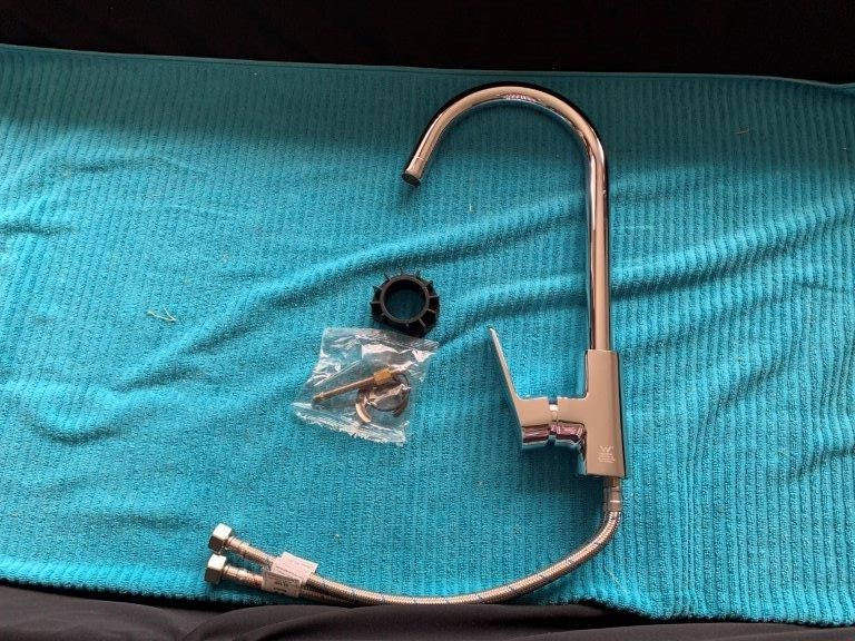 New in Box Azzurra Pablo Kitchen Mixer Tap, Brass - Quantity 1