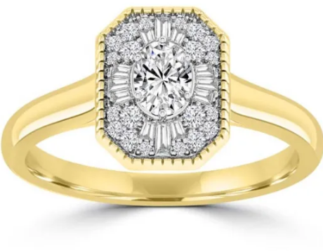 9K Yellow Gold 0.50ct HI I1 DIAMOND RING