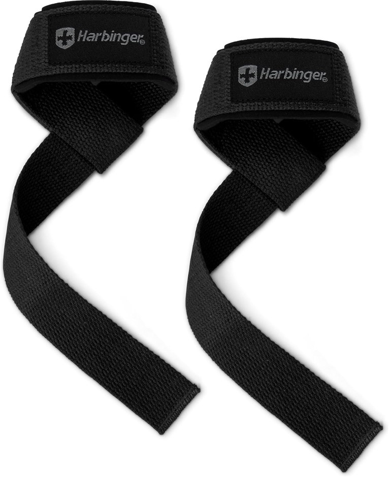 HARBINGER Padded Cotton Lifting Straps with NeoTek Cushioned Wrist (Pair)