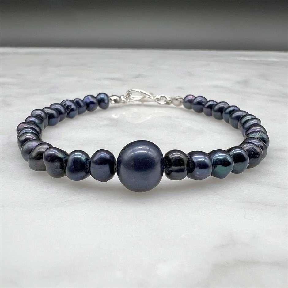 4-8mm Black Pearl Bracelet
