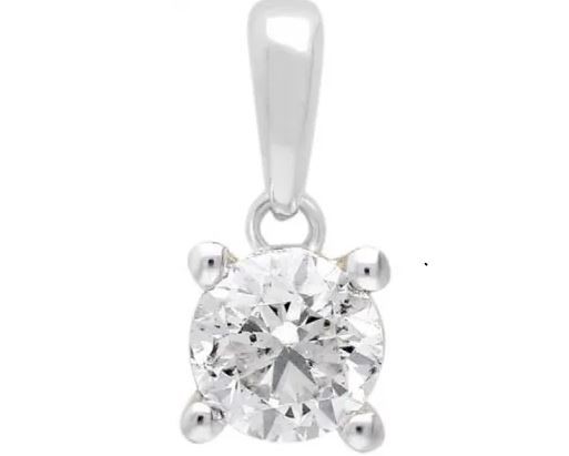 9K WHITE GOLD 0.25ct HI I1 DIAMOND CLAW PENDANT