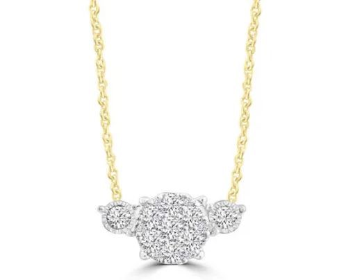 9K WHITE GOLD 0.25CT HI I1 DIAMOND NECKLACE 40-50cm