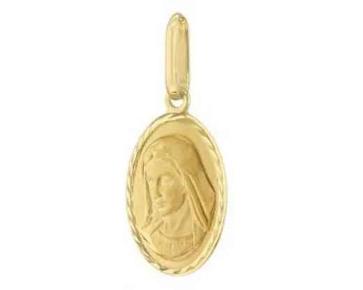 9K Yellow Gold OVAL MARY PENDANT