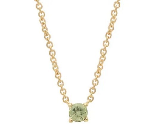 9k Yellow Gold Peridot Claw Necklace 40-45cm